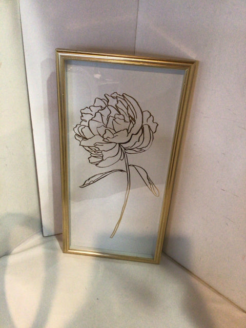 White/Gold Flower Framed Art