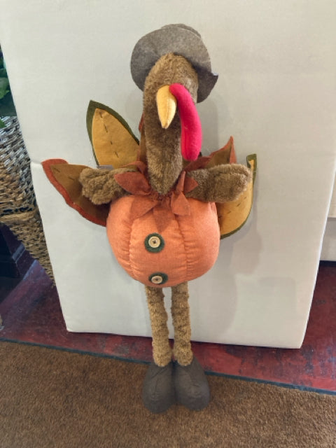 Fall Brown/Orange Fabric Thanksgiving Turkey Holiday Item