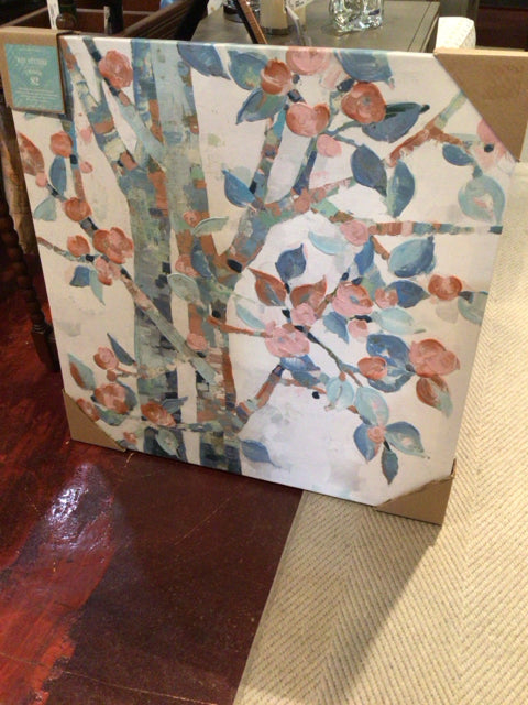 Blue/Multi Tree Stretch Canvas Art