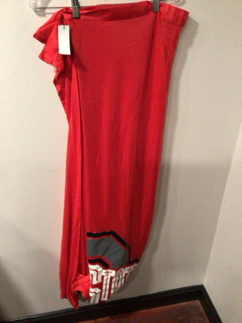 Red/Gray Polyester Ohio State Shower Curtain