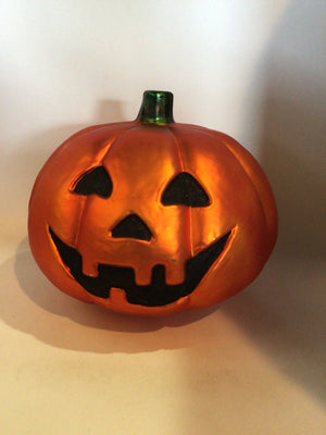 Orange Glass Jack o'Lantern Holiday Item