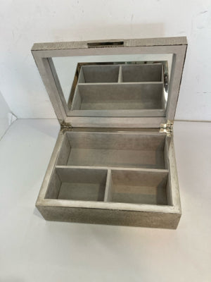 Pottery Barn Silver Metal Hammered Jewelry Box