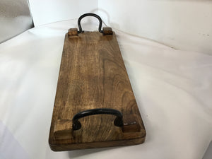 Black/Brown Wood/Metal Tray