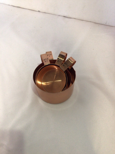 4 Pieces Copper Metal Measuring Cups