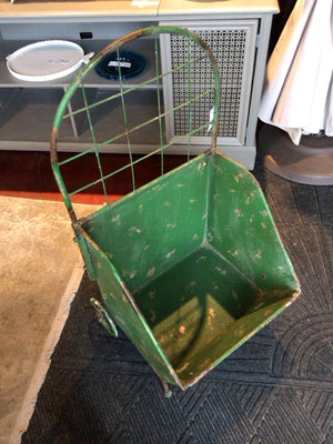 Vintage Indoor/outdoor Metal Green Cart
