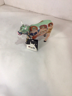 Multi-Color Ceramic Cow Figurine