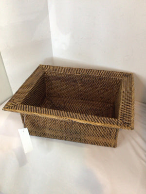 Brown/Black Wicker Rectangle Basket