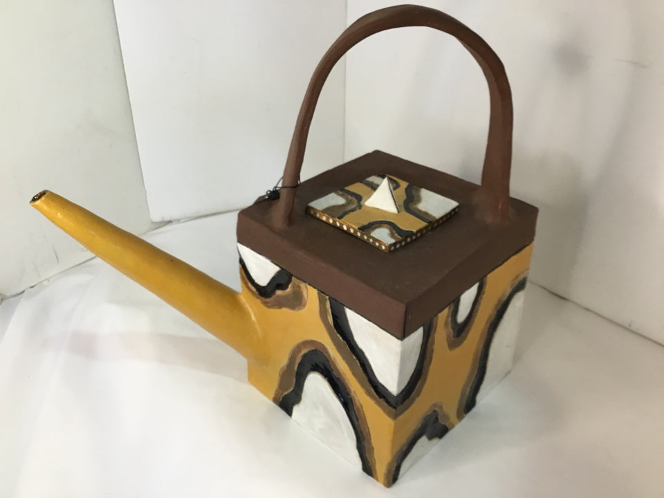 Yellow/Brown Ceramic Teapot