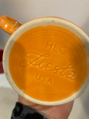 Fiesta Coffee Red/Orange Ceramic Set of 3 Mug Set