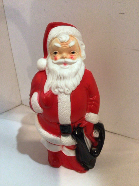 Vintage Christmas Red/white Plastic Blow Mold Santa Holiday Item