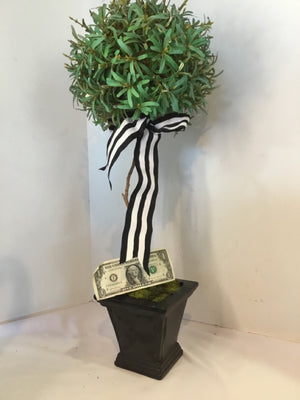 Green/Black Tree In Planter Faux Plant