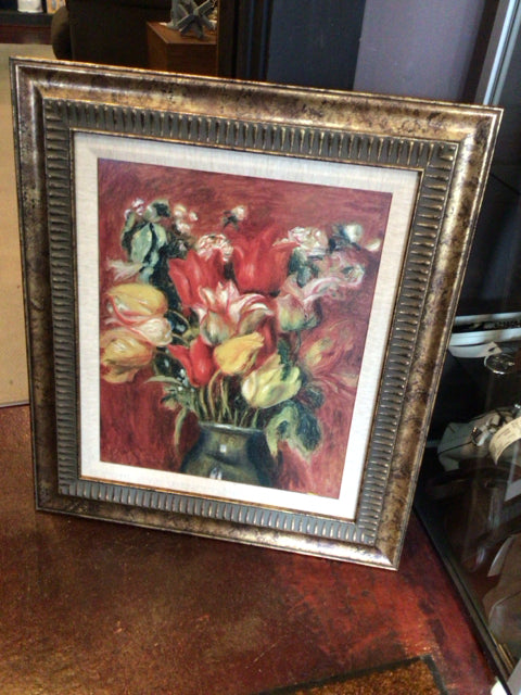 Multi-Color Floral Framed Art