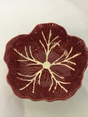 Bordallo Pinheiro Red Ceramic Cabbage Bowl