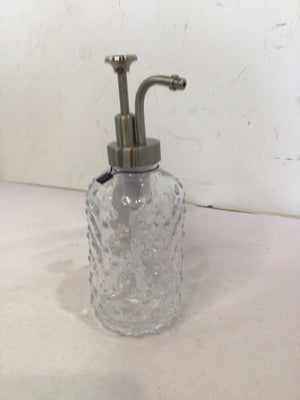 Clear/Silver Glass Soap Dispenser