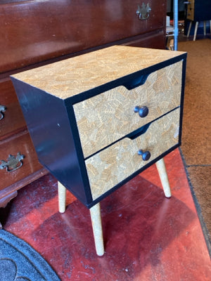 Retro W/ Matte Night Stand Tan/Black Table