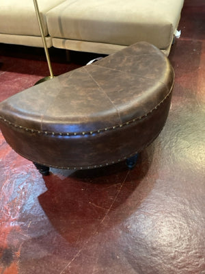 Faux Leather Brown Ottoman