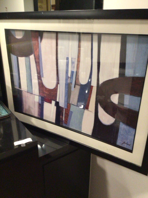 Modern Blue/Black Framed Art