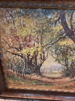 Original Green/Gold Trees Framed Art