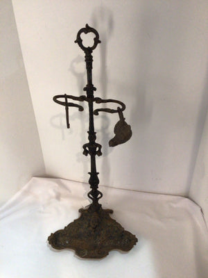 Vintage Holder Black/Brown Wrought Iron Bird Key Fireplace Tool