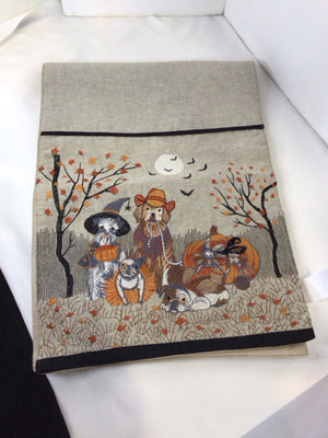 PIER 1 Fall Beige/Multi Cotton Table runner Holiday Item