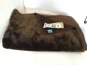 Brown Faux Fur Bordered Throw