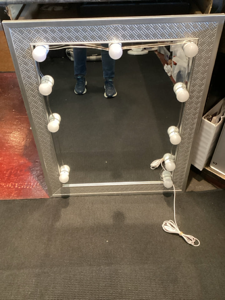Vanity Silver Lighted Mirror