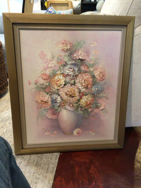 Pink/multi Floral Framed Art
