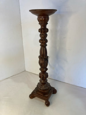 Brown Resin Pillar Candle Holder