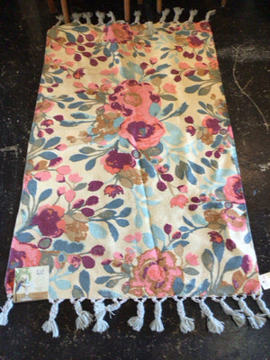 Cotton Floral Pink/Blue Rug