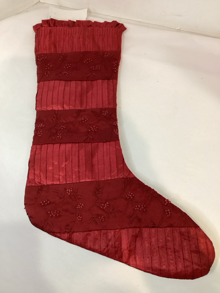 Stocking Red Satin Holiday Item