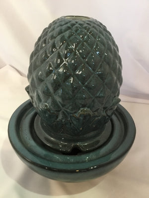 Indoor/Outdoor Blue Ceramic Pineapple Electric Fountain