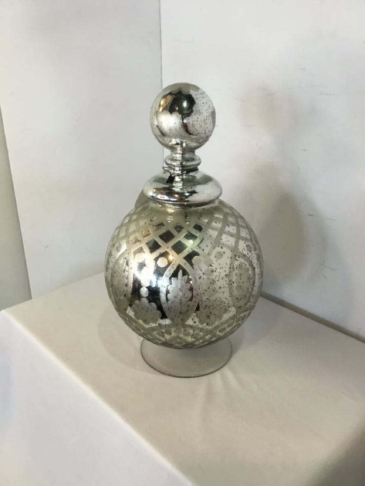Silver Mercury Glass Bottle
