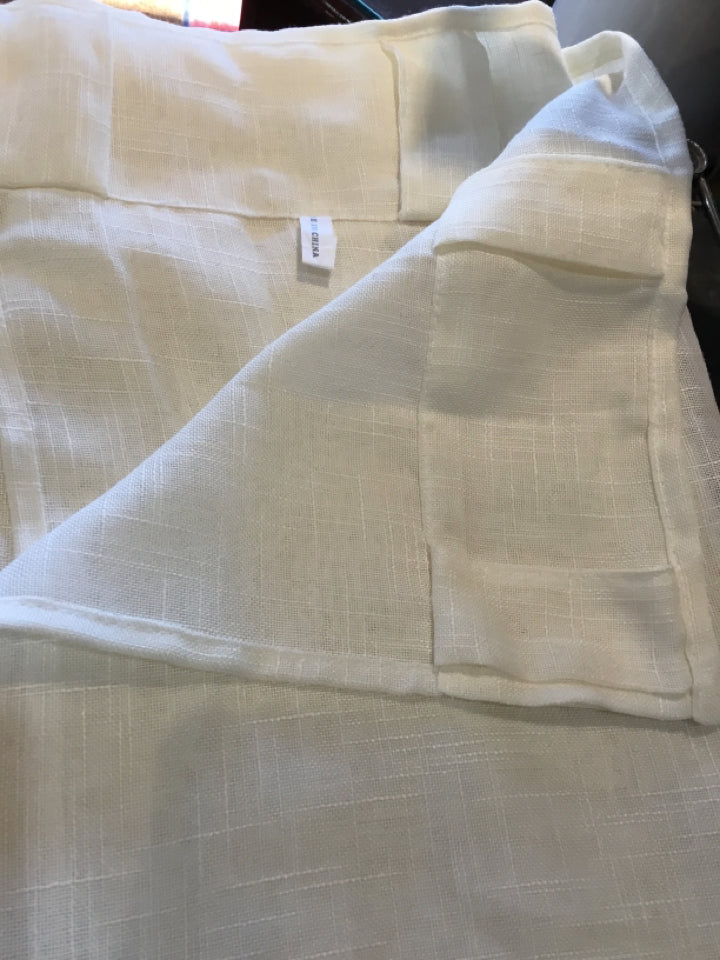 2 Panels Cream Polyester Sheer Draperies/Curtains