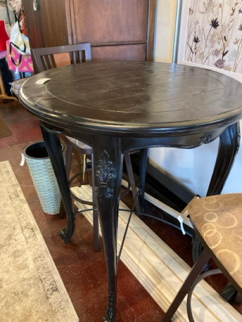 As Is Wood Painted Bistro Black Table
