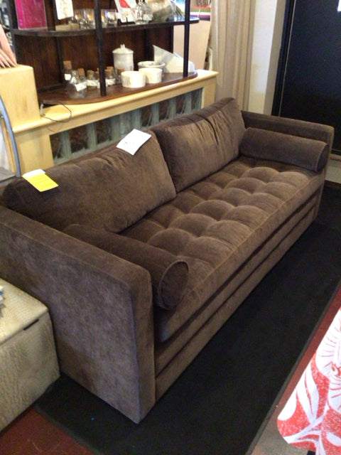 Poly & Bark Sleeper Velour Brown Sofa/Couch 942PYSFH