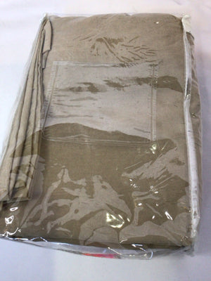 2 Panels Beige Linen Draperies/Curtains