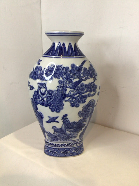 Blue/White Porcelain Birds Vase