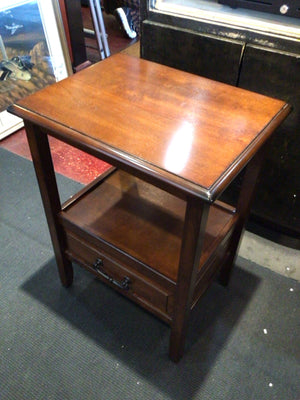 Side Wood 1 drawer Accent Brown Table