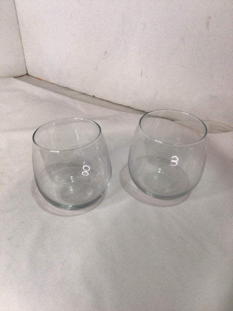 Pair Clear Glass Glasses