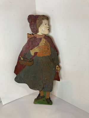 Folk Art Gray/Red Wood Vintage Garden Access.