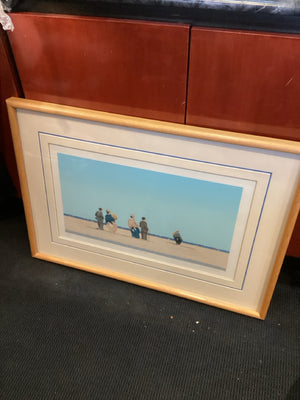Limited Edition Blue/Tan Framed Art