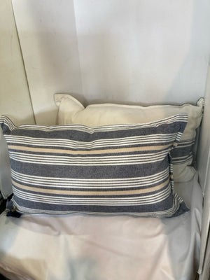 White/Blue Stripe Pillow Set