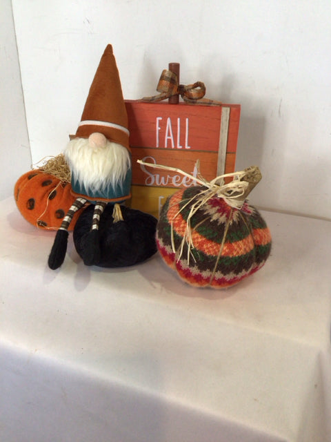Fall Multi-Color Fabric Pumpkin In Bag Holiday Item