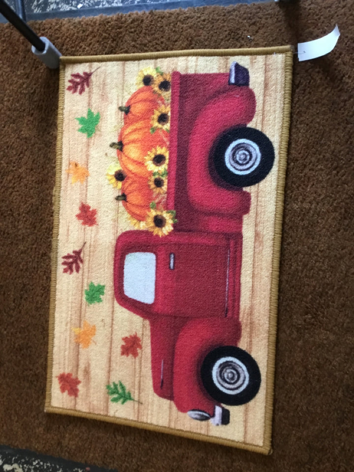 Throw Truck Outdoor/Outside Orange Rug