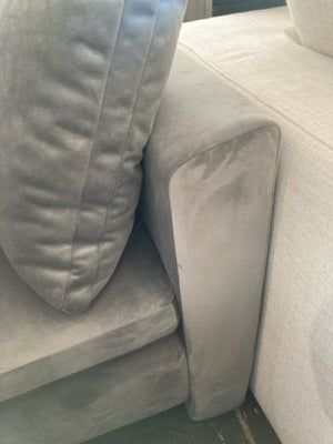 Havenly Loose Cushion Velvet Two seater Gray Sofa/Couch 9GAR37XG