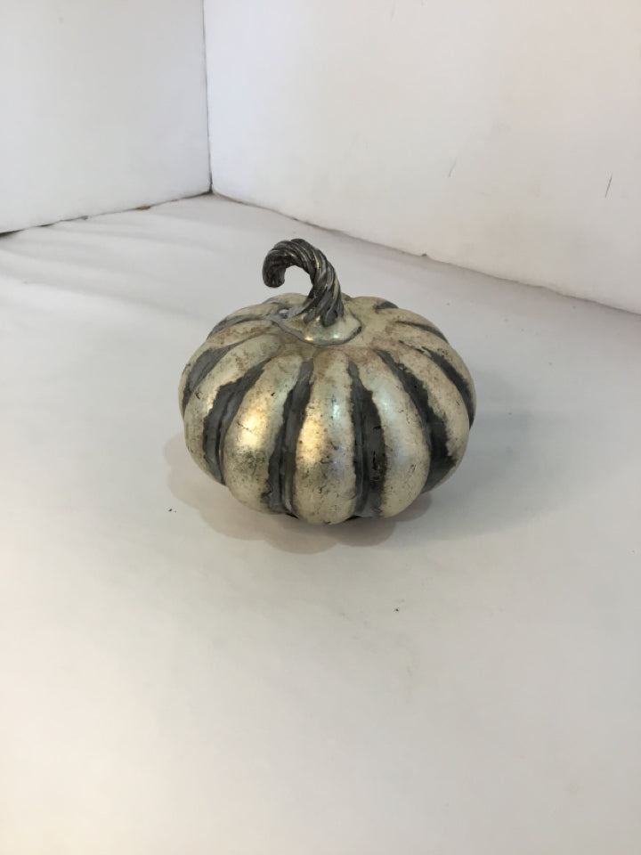 Silver Glass Pumpkin Statue