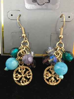 Blue/Pink Dangle Earrings