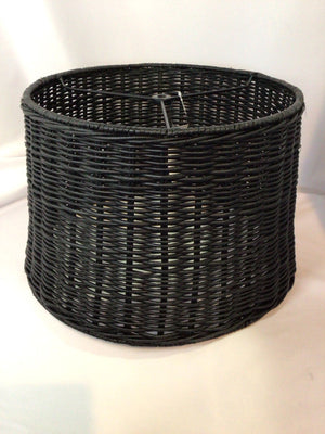 Blonde Wicker Drum Lamp Shade