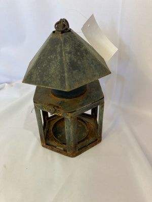 Vintage Black Metal Lantern Candle Holder