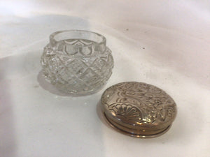 Art Nouveau Vintage Cut Glass Jar